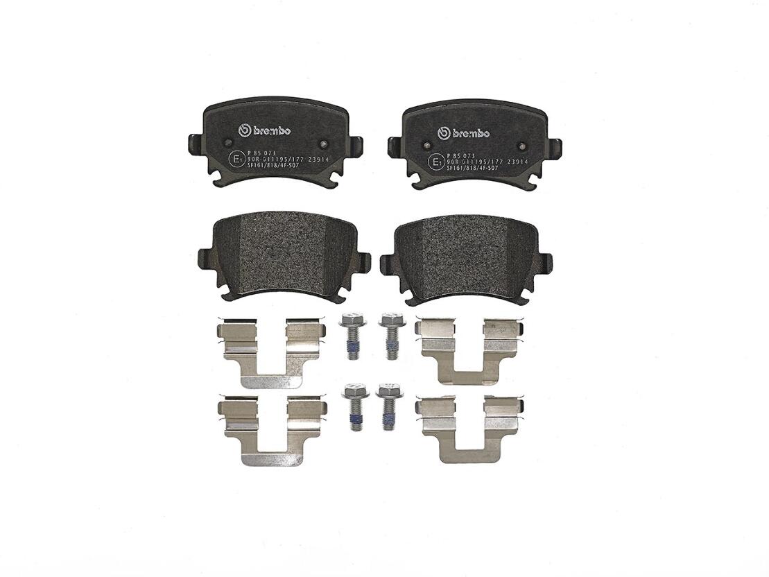 Audi VW Disc Brake Pad Set - Rear (Low-Metallic) 8E0698451J - Brembo P85073